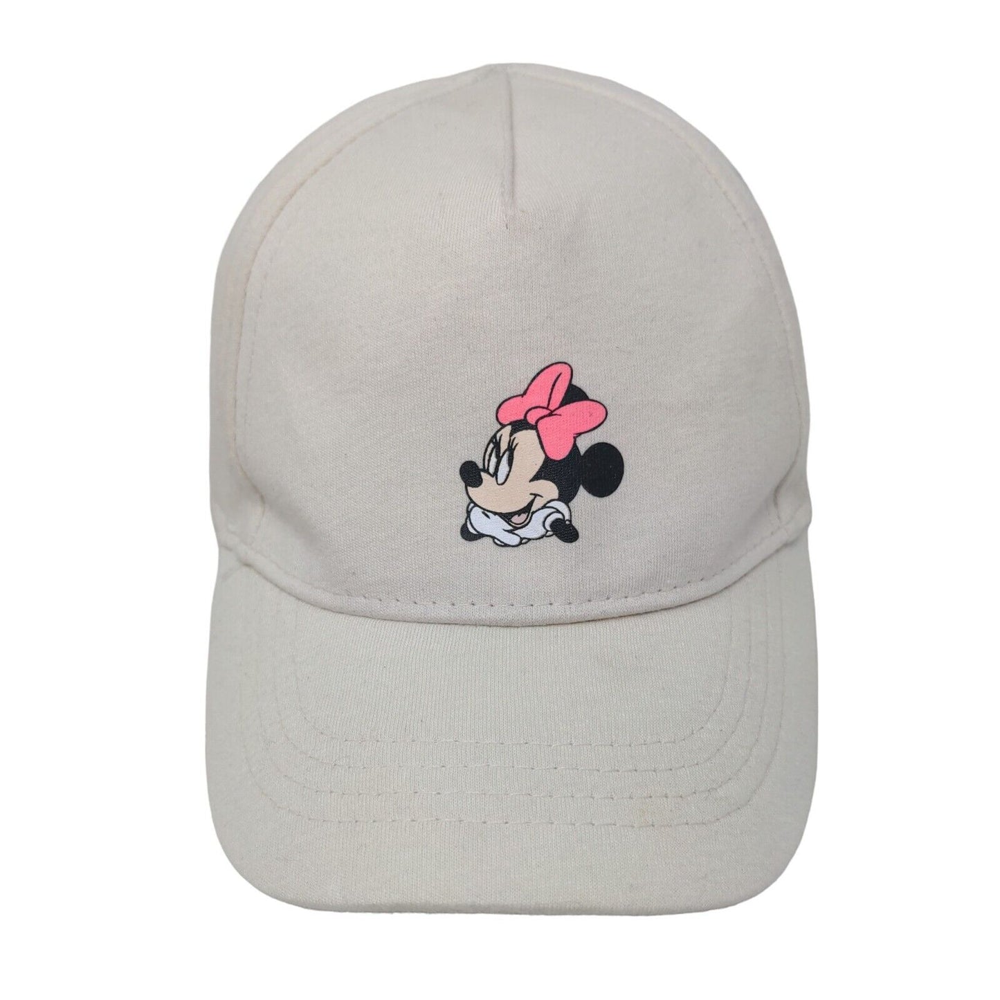 Minnie Mouse Fitted Hat Cream One Size Solid Vent Holes 5 Panel Disney