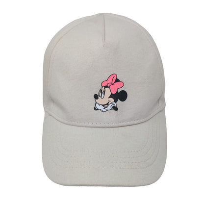 Minnie Mouse Fitted Hat Cream One Size Solid Vent Holes 5 Panel Disney