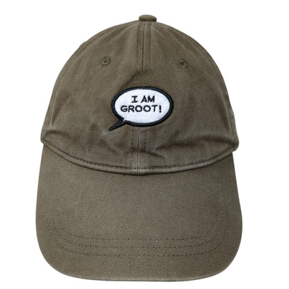 I Am Groot! Slideback Hat Brown One Size Adjustable Embroidered 6 Panel Marvel