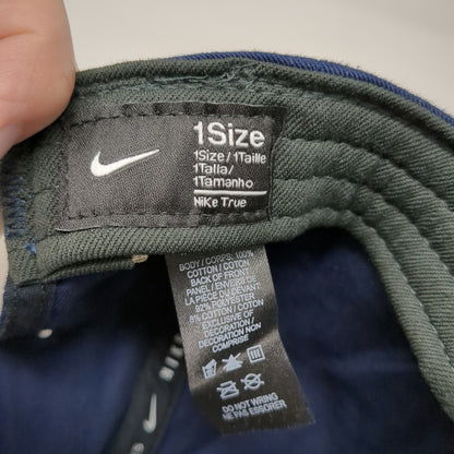 Nike 5 Panel Blue One Size Snapback Rope Green Under Visor Swoosh Logo Hat