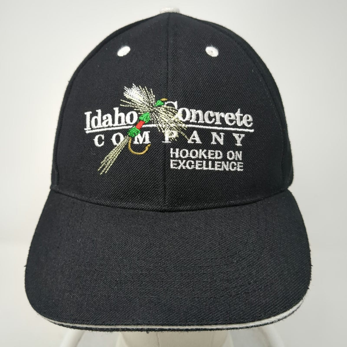 Hoxer Baseball Cap Black One Size Idaho Concrete Company Fishing Fly US Flag Hat