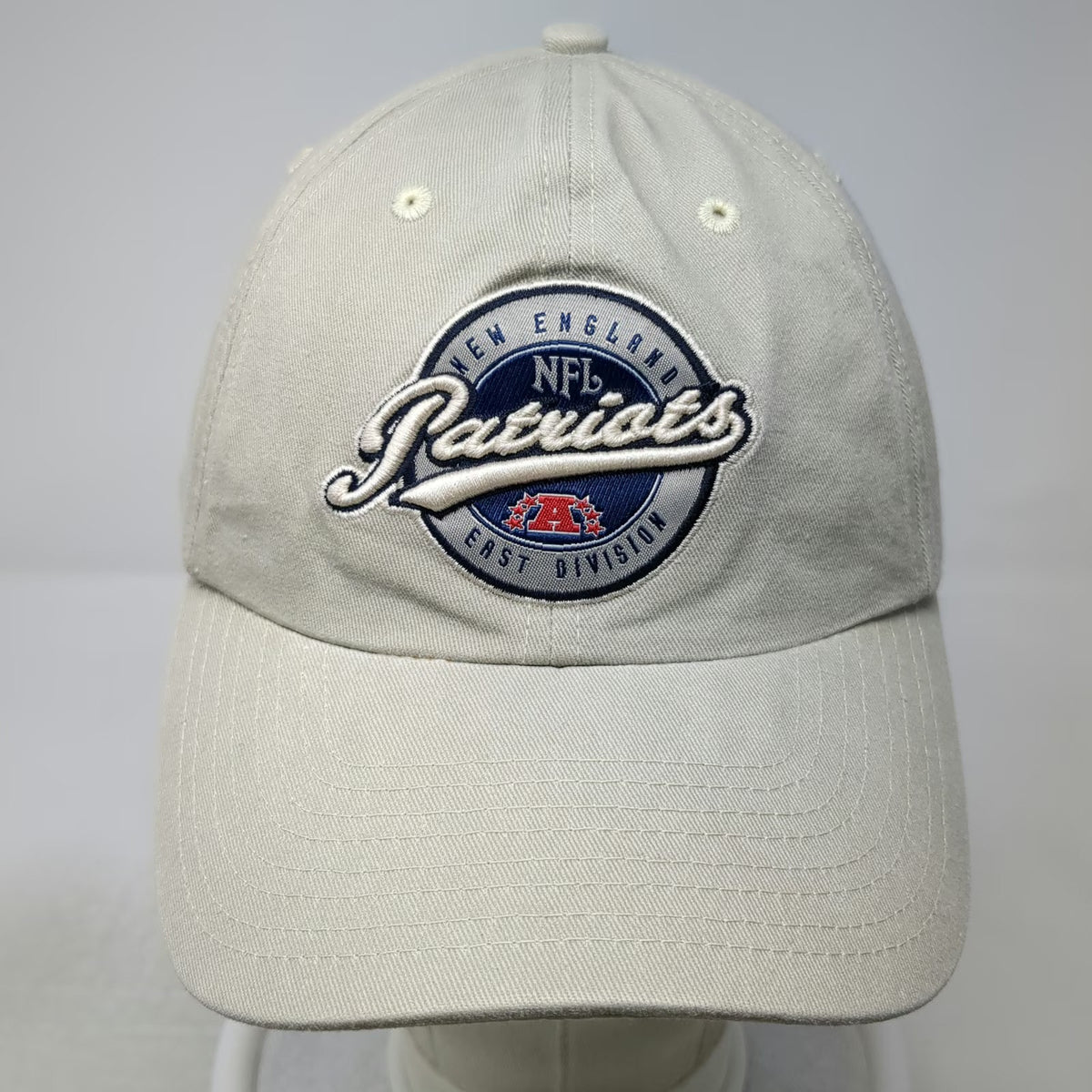 NFL New England Patriots Cap Beige One Size Slideback Embroidered Shield Logo