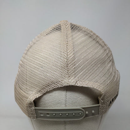 Avid Snapback Trucker Hat Tan OSFM Adjustable Mesh Back 6 Panel Polyester