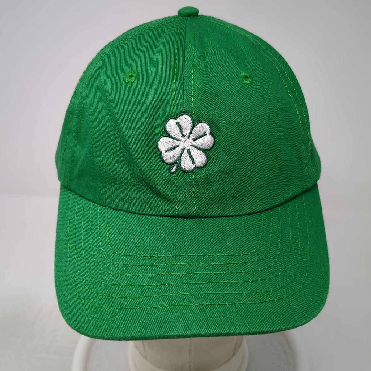 DALIX Baseball Cap Green One Size Embroidered Four Leaf Clover Cotton Strap Hat