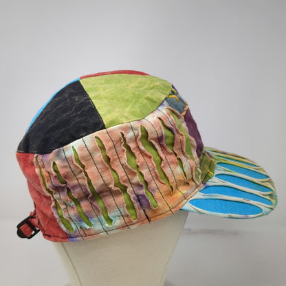 Rising International Army Cap Red Blue Green Patchwork Tie Dye Hat Bohemian