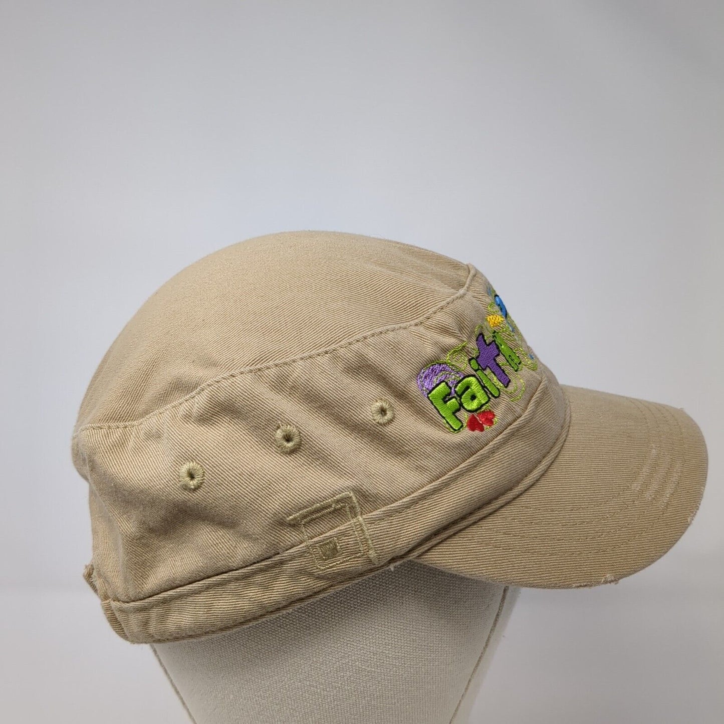 Faith Hope Love 1 Cor. 13:13 Cadet Army Cap Tan One Size Embroidered District