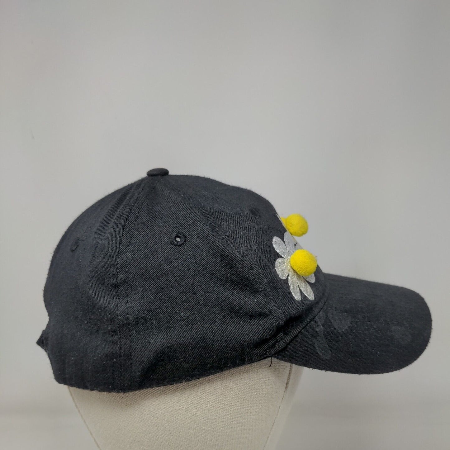 Daisy Strapback Hat Black One Size Adjustable 6 Panel Wonder Nation