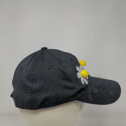 Daisy Strapback Hat Black One Size Adjustable 6 Panel Wonder Nation