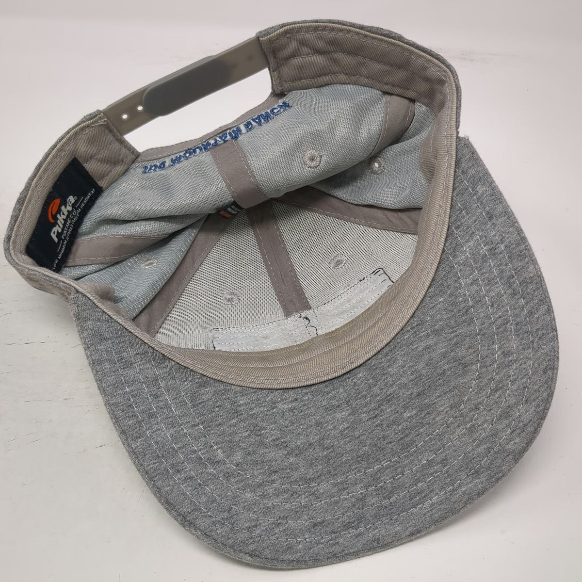 Pukka Snapback Gray Hat One Size Jug Mountain Ranch Heather Jersey Cotton Patch