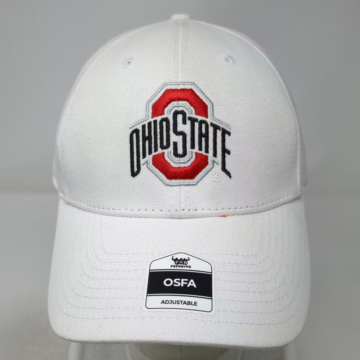 Ohio State Buckeyes NCAA Fan Favorite White One Size Baseball Cap Strapback