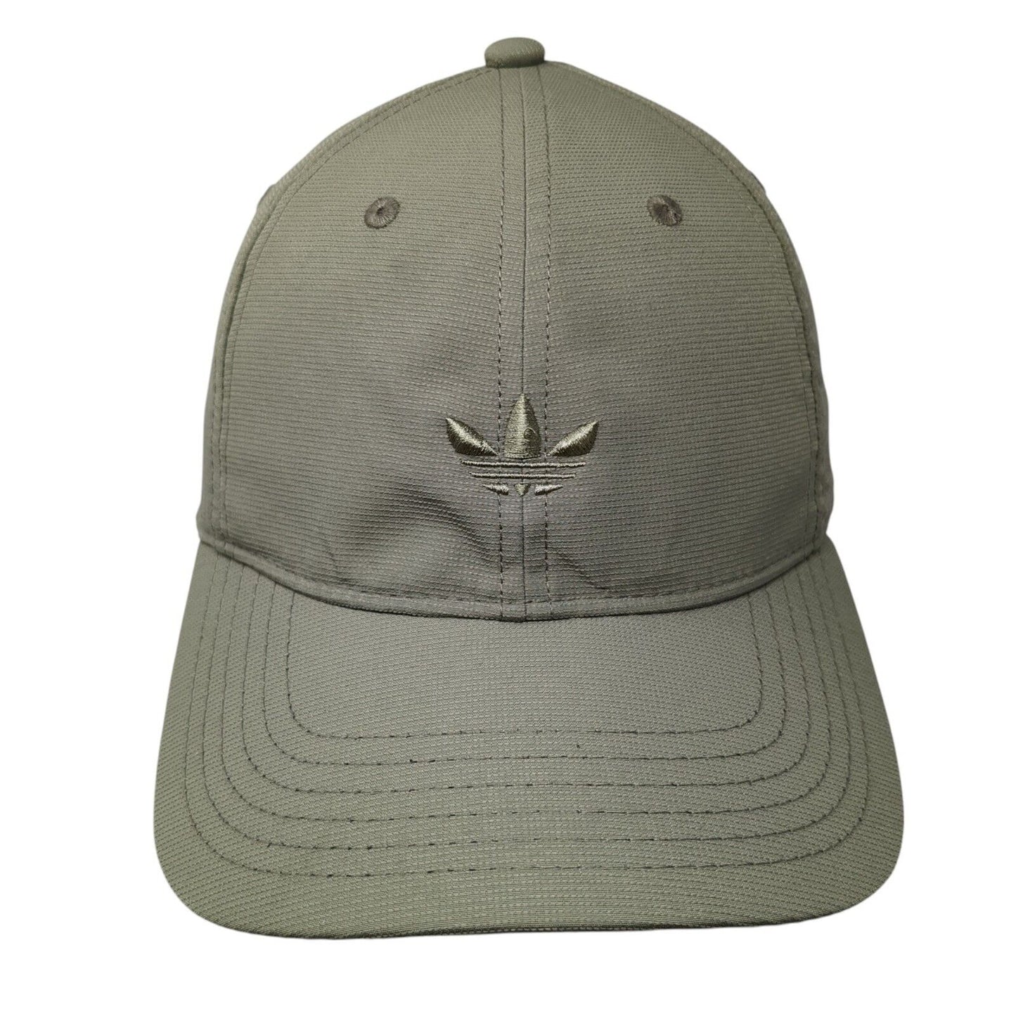 Adidas Strapback Hat Green One Size Adjustable Embroidered Vented Holes 6 Panel