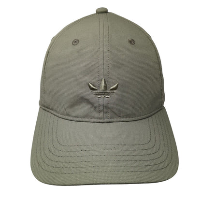 Adidas Strapback Hat Green One Size Adjustable Embroidered Vented Holes 6 Panel