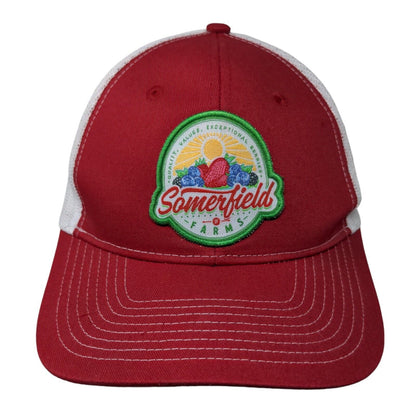 Somerfield Farms Snapback Trucker Hat Red One Size Mesh Back Port Authority