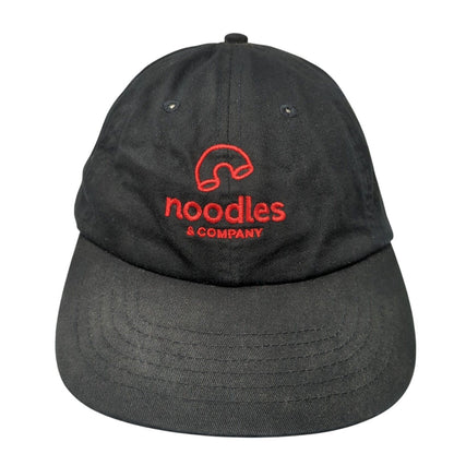 Noodles & Company Strapback Hat Black One Size Adjustable Embroidered Cotton
