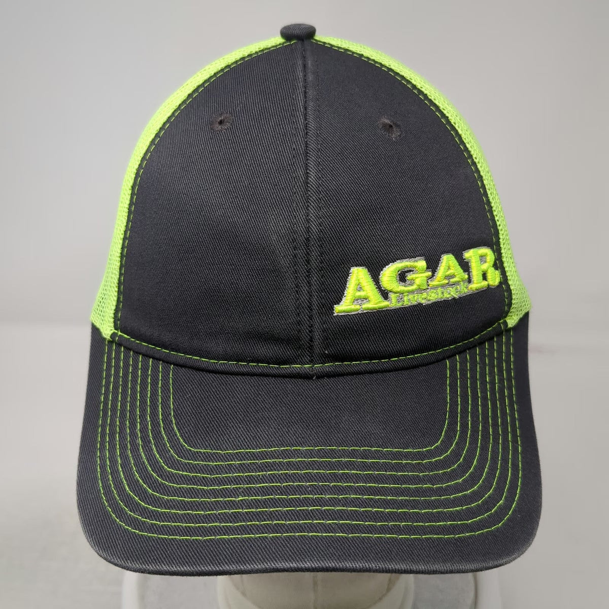 Port Authority Trucker Hat Black Green One Size Mesh AGAR Livestock Logo Farm