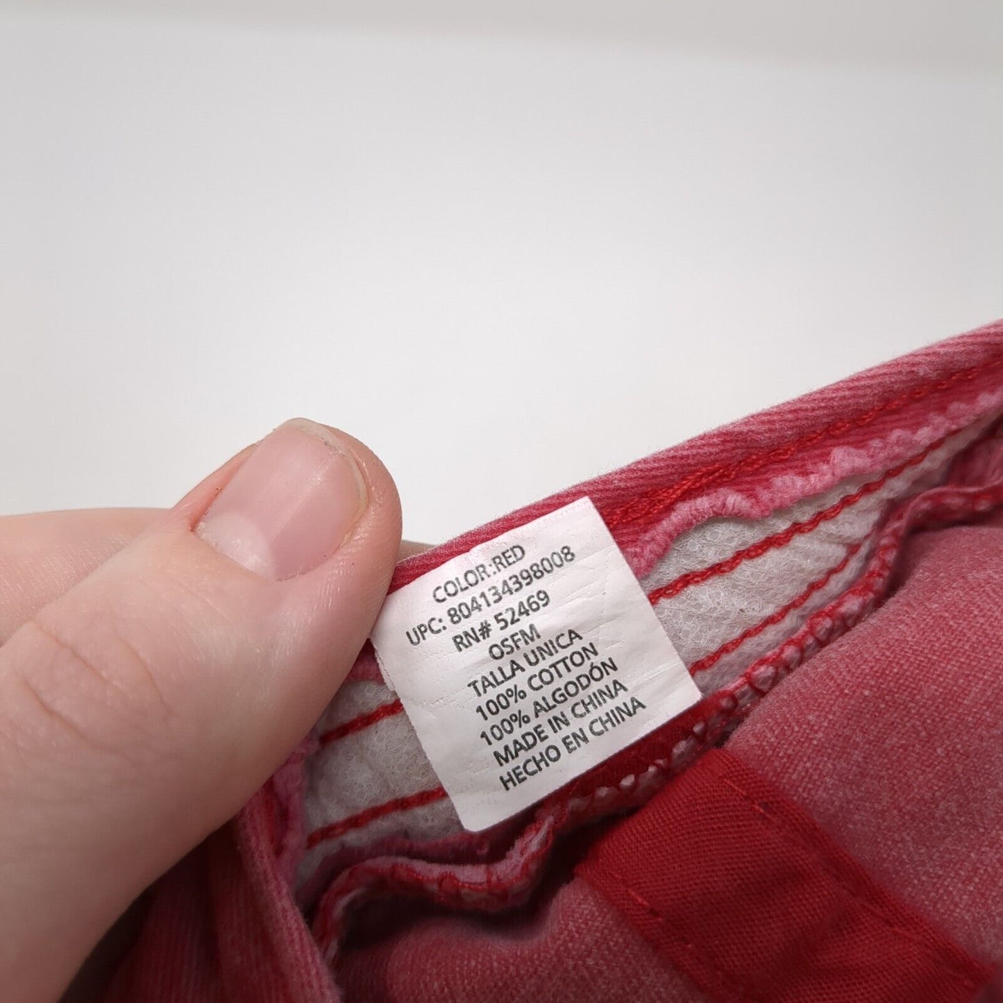 Unbranded Slideback Hat Red One Size Adjustable Vented Holes 6 Panel Blank