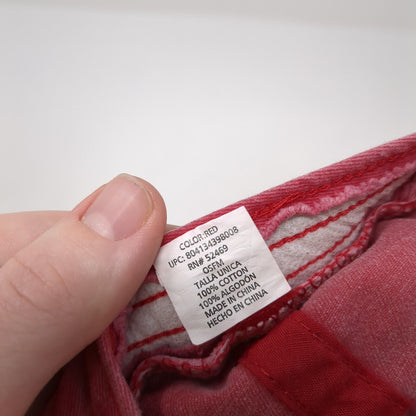 Unbranded Slideback Hat Red One Size Adjustable Vented Holes 6 Panel Blank