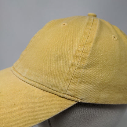 Unbranded Strapback Hat Yellow One Size Adjustable Vented Holes 6 Panel Blank