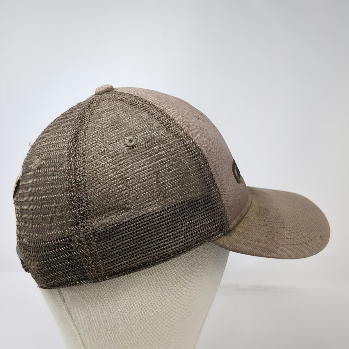 Carhartt Trucker Hat Brown One Size Mesh Back Snapback Embroidered Logo Canvas