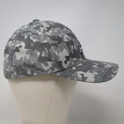 Adidas Baseball Cap Gray One Size Fitted Camo Mesh Stretch Hat Embroidered Logo