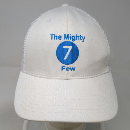Big Trucker Hat White One Size The Mighty 7 Few Embroidered Snapback Mesh back