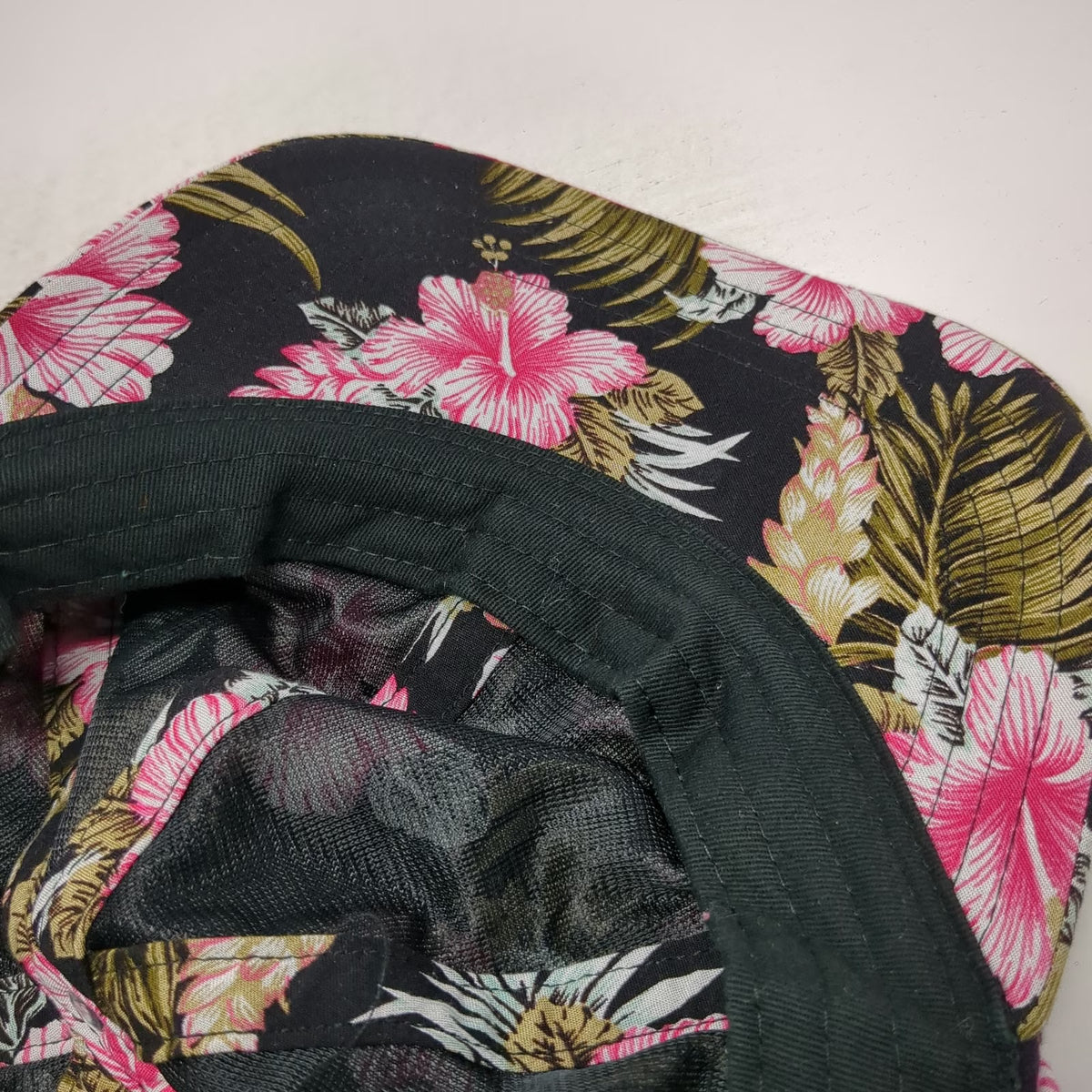 pistil Baseball Cap Black One Size Tropical Floral Hibiscus Print Hat Cotton