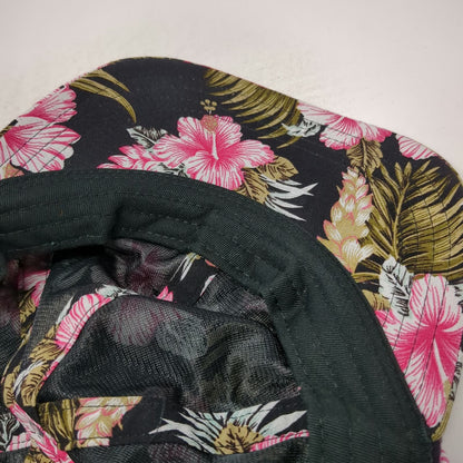 pistil Baseball Cap Black One Size Tropical Floral Hibiscus Print Hat Cotton