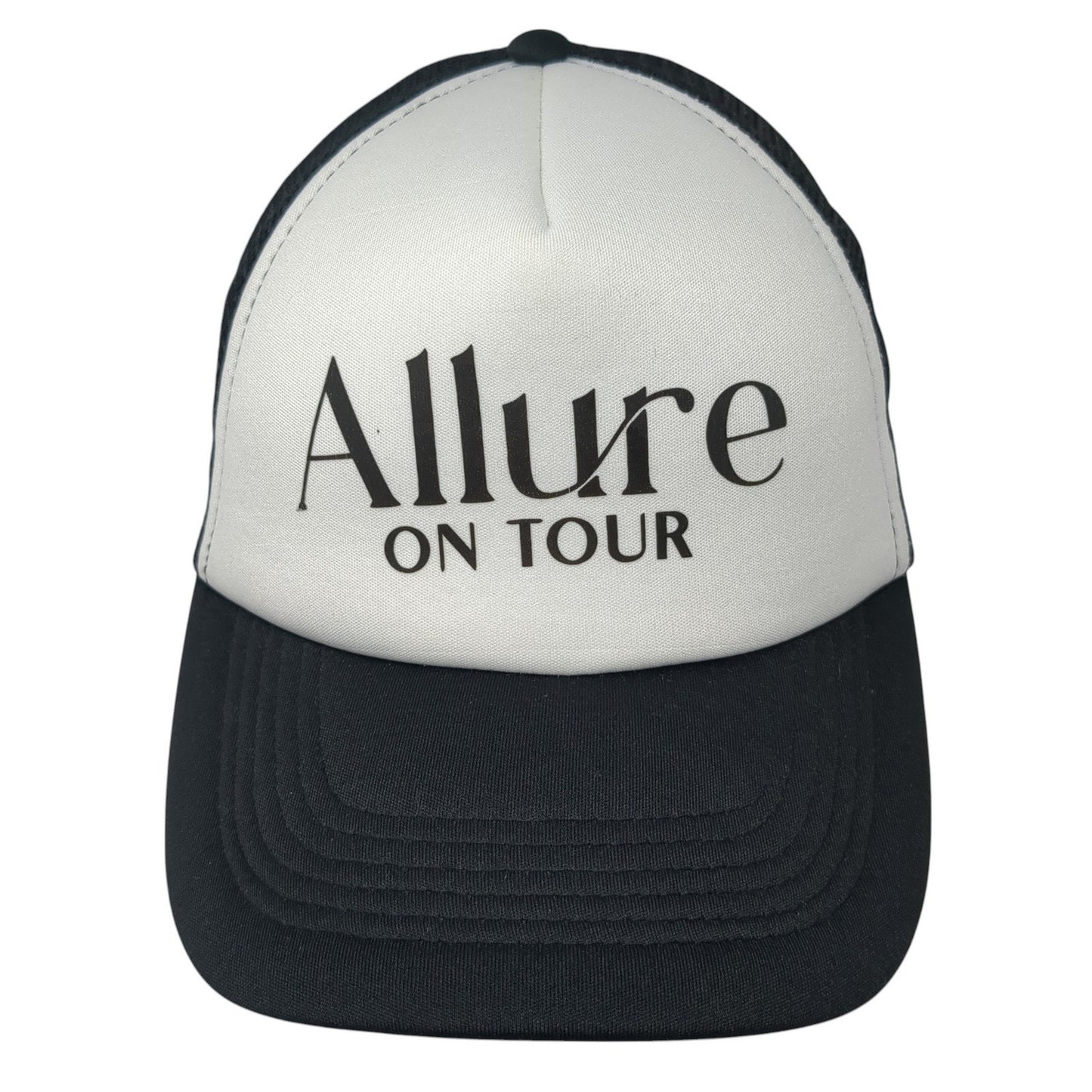 Allure On Tour Snapback Trucker Hat Black One Size Mesh Back Colorblock
