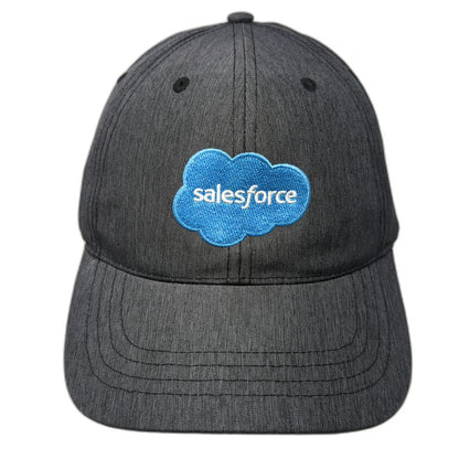 Quake City Caps Baseball Cap Gray One Size Salesforce Cloud Logo Heathered Hat