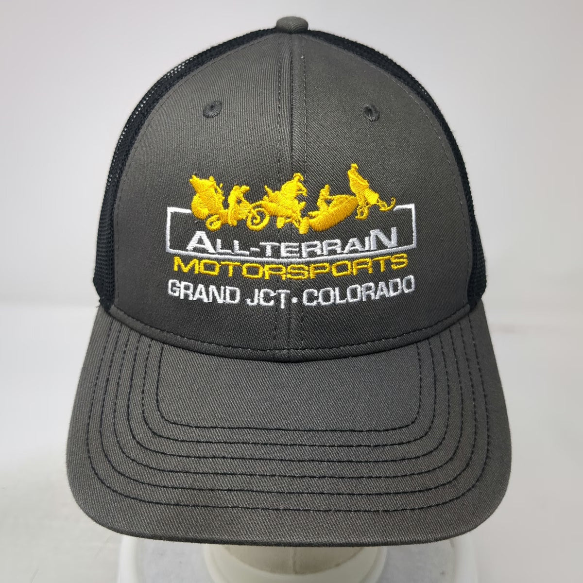 Cap America Trucker Hat Gray One Size All-Terrain Motorsports Mesh Snapback Hat