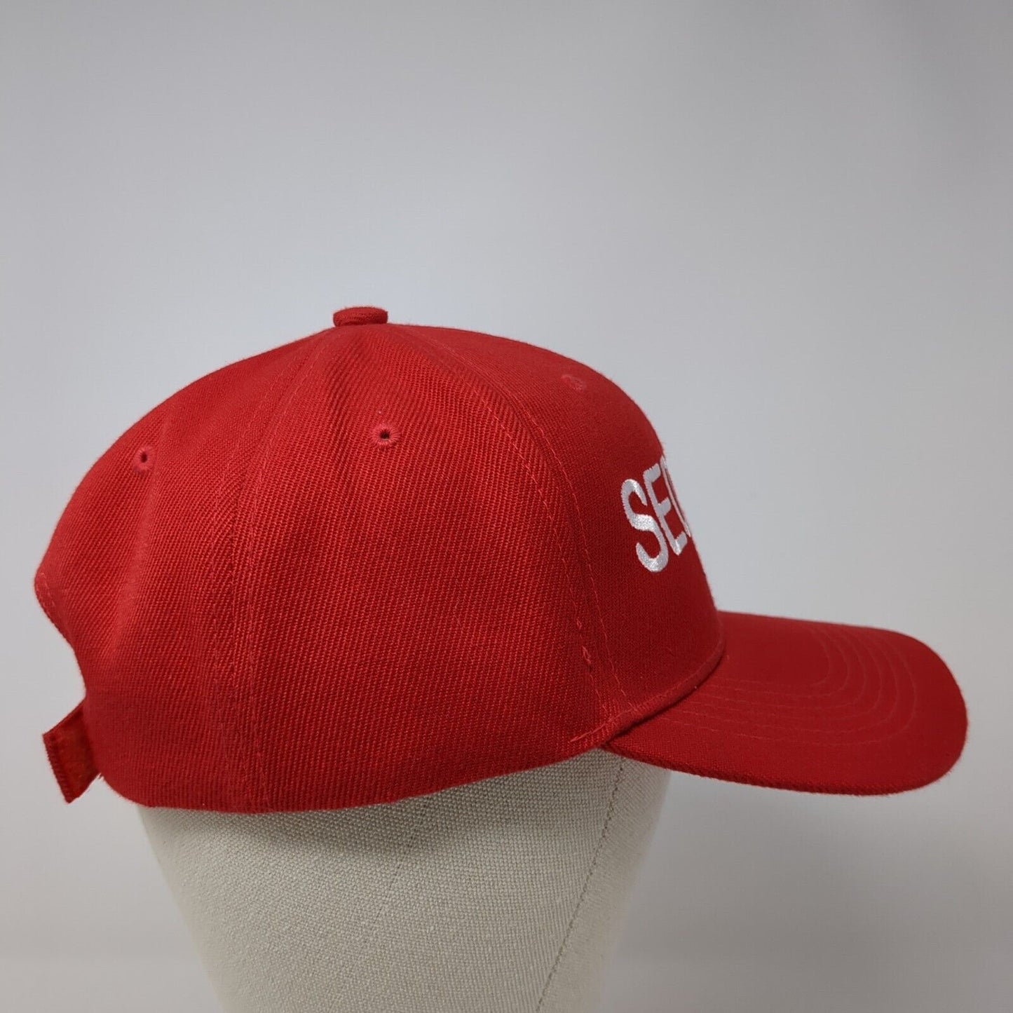 Sedona Strapback Hat Red One Size Adjustable Embroidered Solid 6 Panel