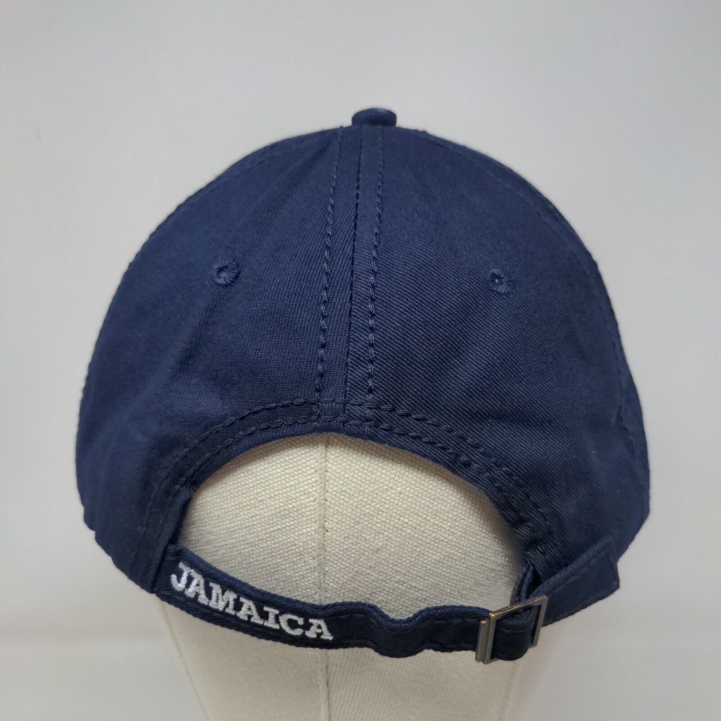 JAMAICA Slideback Hat Blue One Size Adjustable Vented Holes Laid Back Cotton