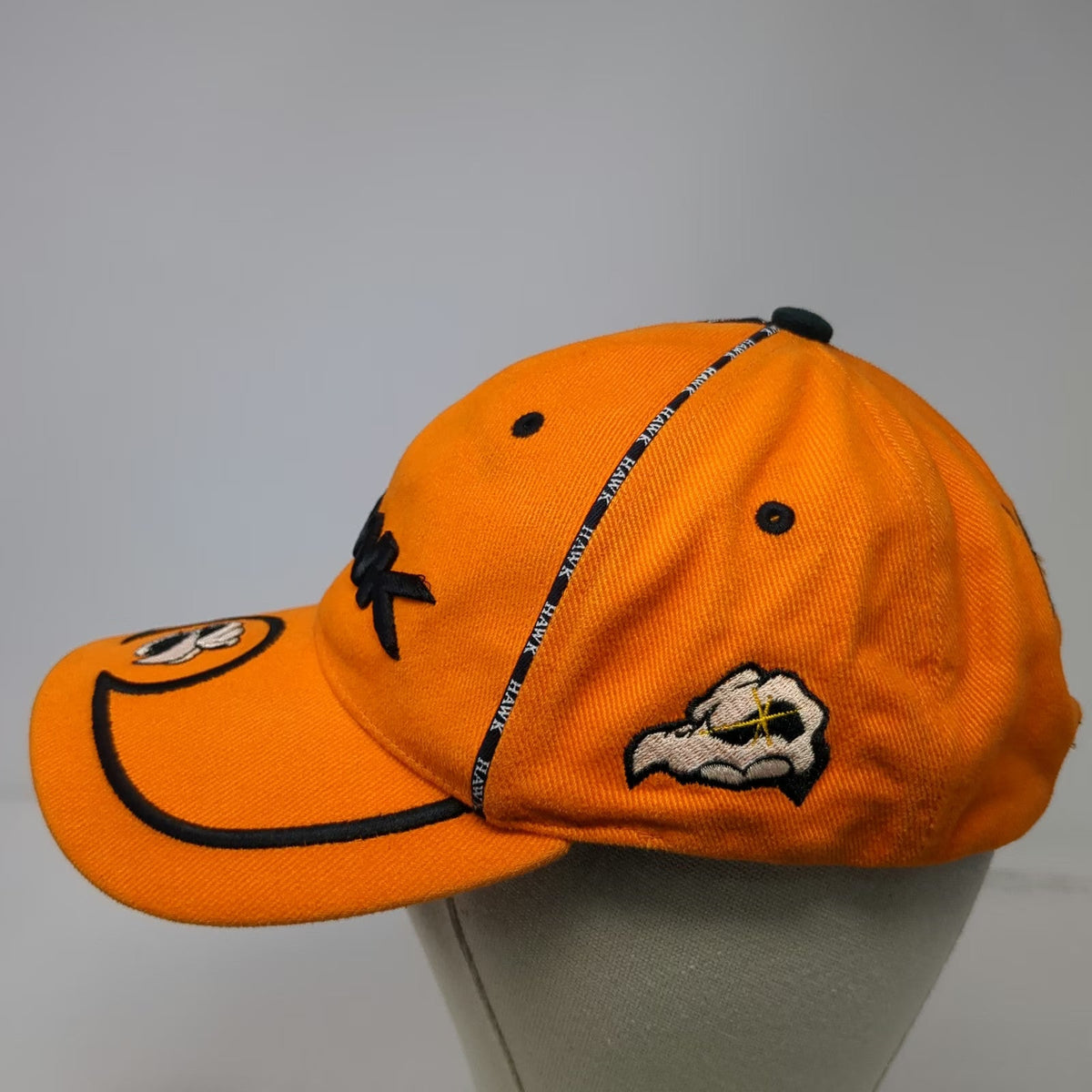 Hawk Baseball Cap Orange One Size Skateboarding Apparel Systems Logo Bird Hat