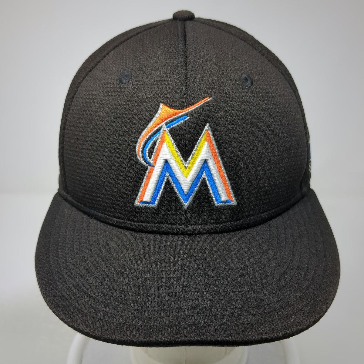 Miami Marlins MLB OC Sports Baseball Cap Black One Size Strapback Logo Mesh Hat