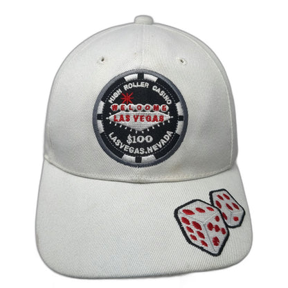 Golden Lion Baseball Cap White One Size Las Vegas Casino Dice Big Winner Hat