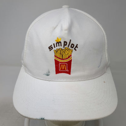 Head To Toe 5 Panel White McDonalds Simplot Fries Strapback Hat Logo Vintage
