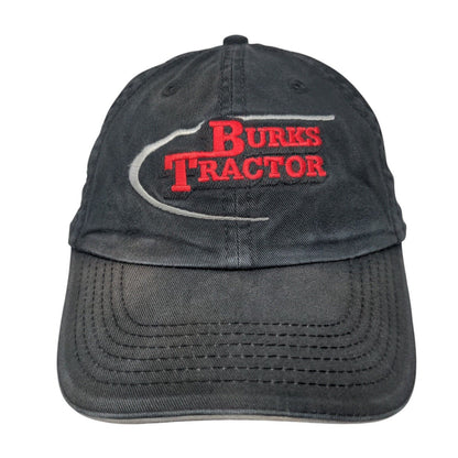 Burks Tractor Strapback Hat Black One Size Embroidered Port & Company