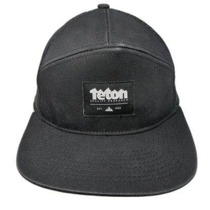 Teton Gravity Research Trucker Hat Black One Size Flat Brim Snapback Mesh Patch