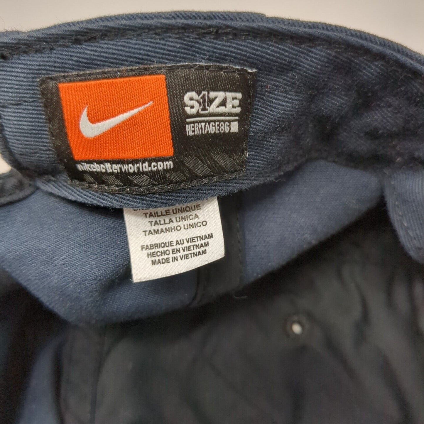 Nike Slideback Hat Blue OSFM Adjustable Embroidered Swoosh Heritage86 Cotton
