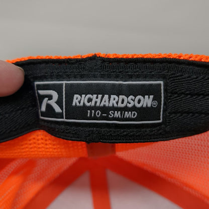 Richardson Baseball Cap Black Orange M IFS Drilling Piling Shoring Mesh Hat