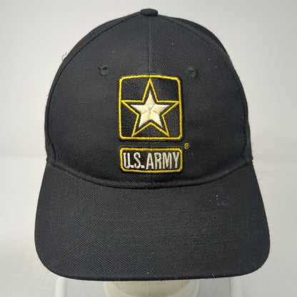 U.S. Army Baseball Cap Black Gold One Size USA Made Strapback Military Hat
