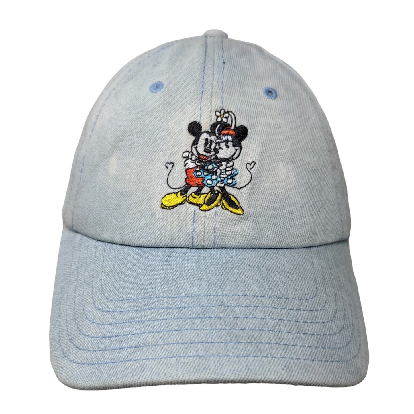 Mickey Mouse Minnie Mouse Slideback Hat Blue OSFM Adjsuatble Embroidered Disney