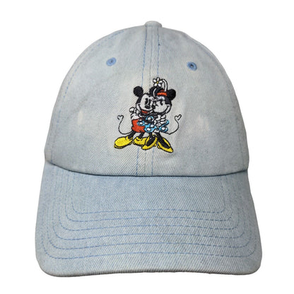 Mickey Mouse Minnie Mouse Slideback Hat Blue OSFM Adjsuatble Embroidered Disney