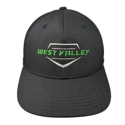 West Valley Fitted Hat Black L-XL Solid Embroidered 6 Panel Champro