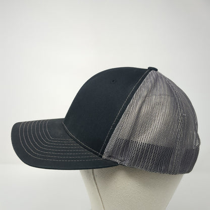 Forty-Seven Snapback Trucker Hat Black One Size Adjustable Mesh Back Richardson