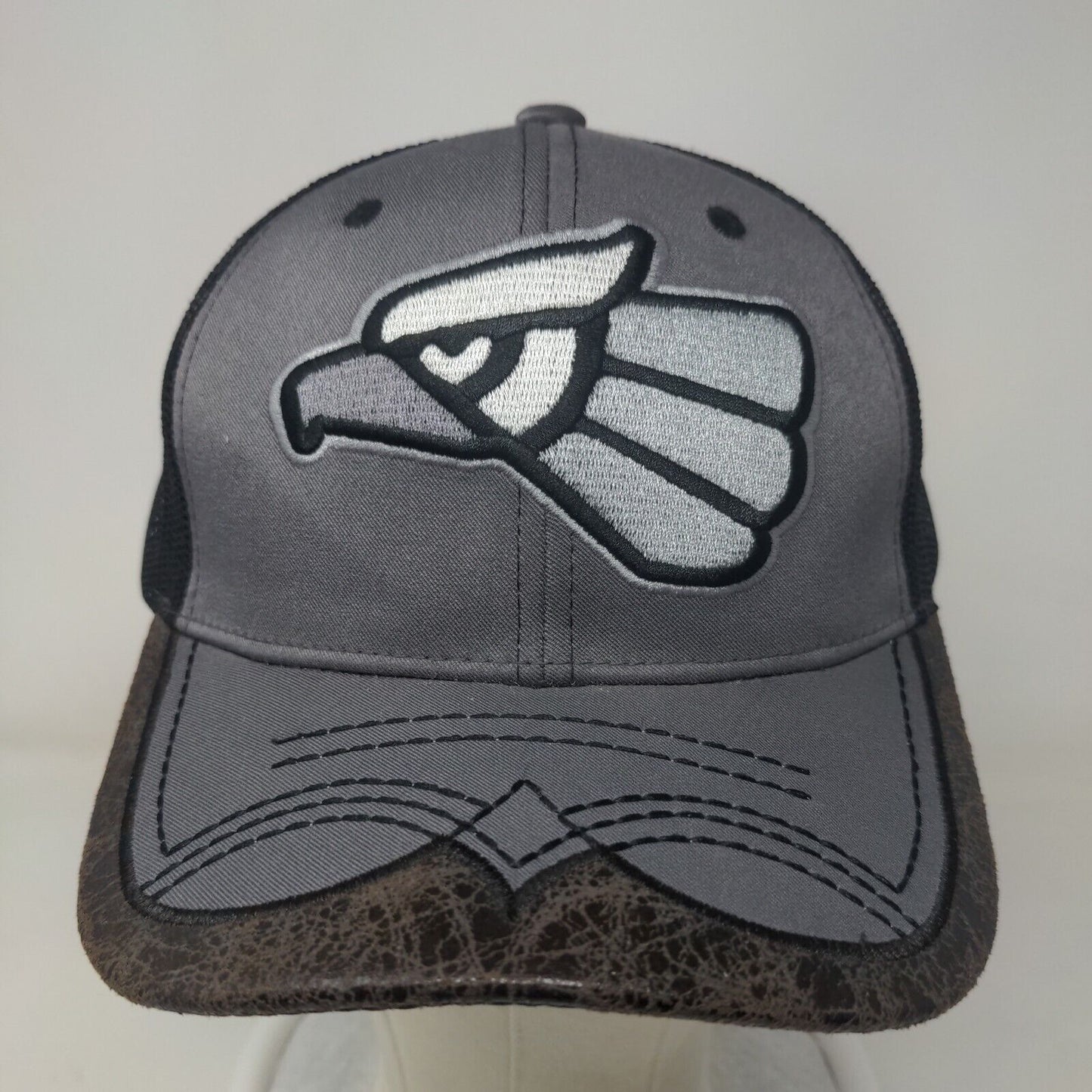 GC Men's Snapback Mesh Back Hat Gray Embroidered Mexican Eagle Logo Cotton Blend