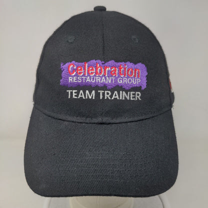 Celebration Restaurant Group Team Trainer Strapback Hat Black OS Embroidered