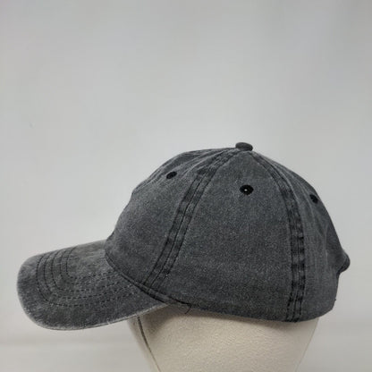Unbranded Strapback Hat Gray OSFM Adjustable Vent Holes Blank Solid