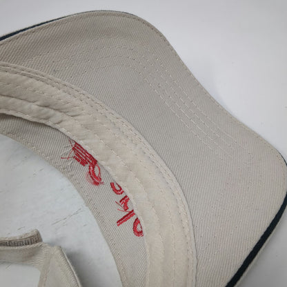 Carle Logo Visor Hat Beige Red Blue One Size Strapback Cotton Embroidered Curved