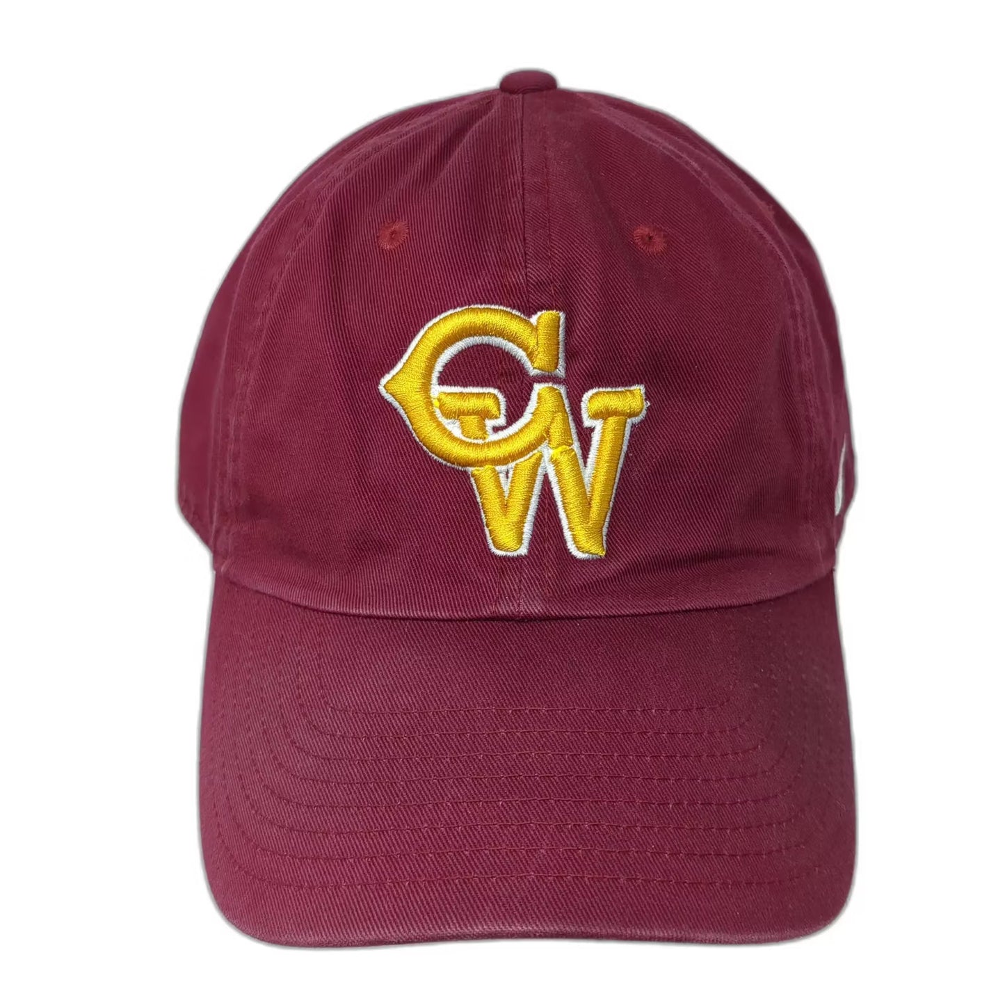 Nike Baseball CW Logo Red Yellow OS Slideback Hat Cap Embroidered Adjustable